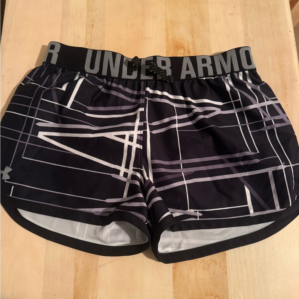 Under Armour Kids Black and White Patterned Athletic Shorts